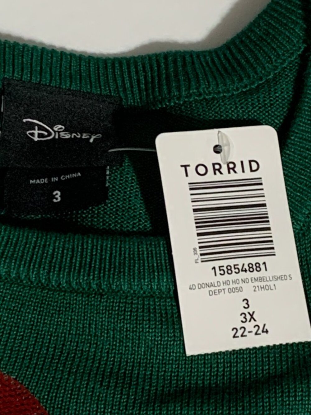 Torrid Ugly Christmas Sweater Disney Donald Duck Ho Ho No! Sequins Plus 3 22 24 - Picture 4 of 4